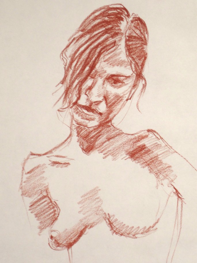 'Lea 2' - Conte' crayon on paper - 8 X 11 - 2009 